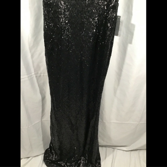 NWT $300 Dress the‎ Population Raven Sequin Gown Matte Black [SZ Medium ] - Picture 4 of 8